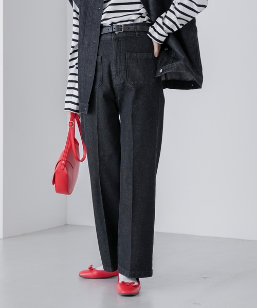 「BONLECILL」 デニムパンツ L ネイビー レディース