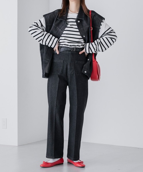 「BONLECILL」 デニムパンツ L ネイビー レディース