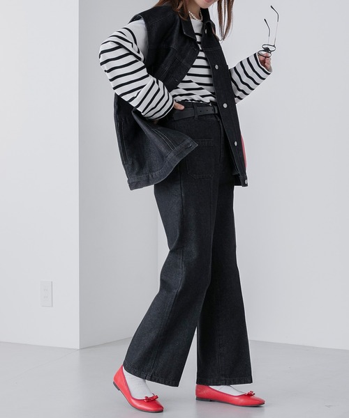 「BONLECILL」 デニムパンツ L ネイビー レディース