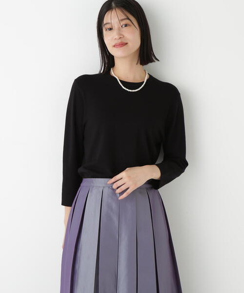 【新品・タグ付き】HUMAN WOMAN 麻&コットン混 ニット春ジャケット オーガニックコットン混プレーティングカーディガン | human