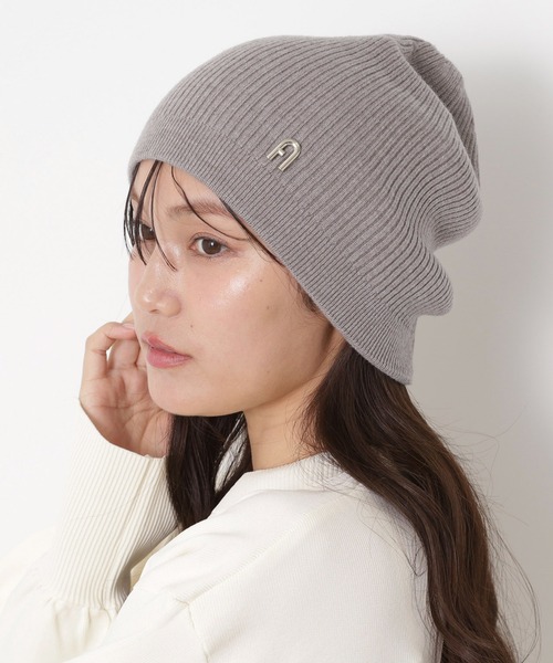FURLA（フルラ） ニット帽 ニットキャップ リブニット帽 ”アーチロゴ
