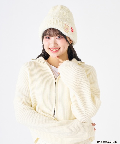 SATUR ニット帽 ビーニー CREAM estaa（エスタ） ニット帽 ニットキャップ ケアベア 洗える ニット帽