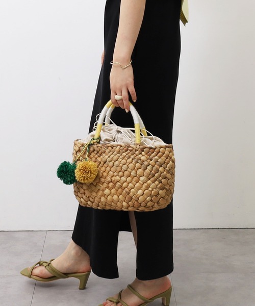 「COOCO」 かごバッグ 9 イエロー レディース_画像7