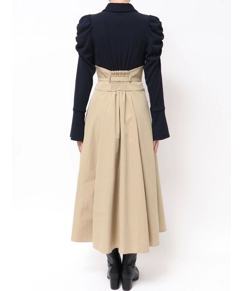 dazzlin（ダズリン） ワンピース シャツカラーコルセットタック