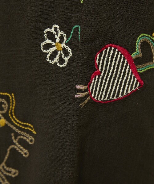 Freada（フリーダ） パンツ モチーフ刺繍 柄 パンツ レディース