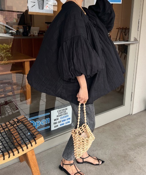 「ISOOK」 7分袖ブラウス FREE アイボリー レディース_画像5