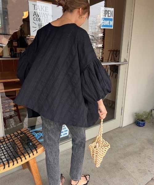 「ISOOK」 7分袖ブラウス FREE アイボリー レディース_画像6