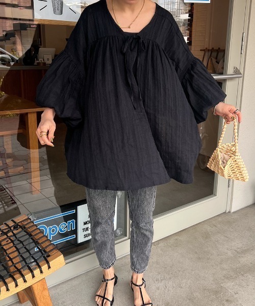 「ISOOK」 7分袖ブラウス FREE アイボリー レディース_画像9