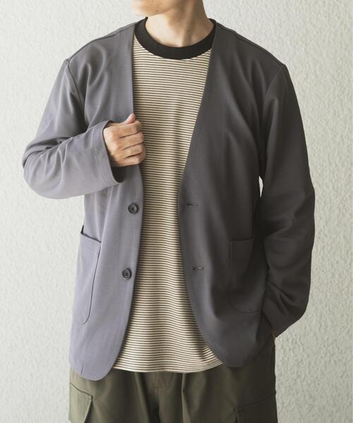 Reurie' ノーカラー ジップアップジャケット グレー ITEMS URBANRESEARCH（アイテムズ アーバンリサーチ） ジャケット ノー