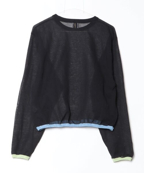 「6」 長袖ニット FREE ブラック レディース_画像2