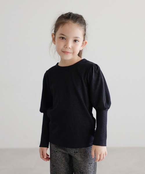 tシャツ 「3-10才対応」袖ギャザーロングカフスプルオーバー キッズ 子供服 女の子 | BONJOUR SAGAN enfant | 01