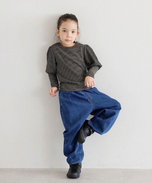 tシャツ 「3-10才対応」袖ギャザーロングカフスプルオーバー キッズ 子供服 女の子 | BONJOUR SAGAN enfant | 10