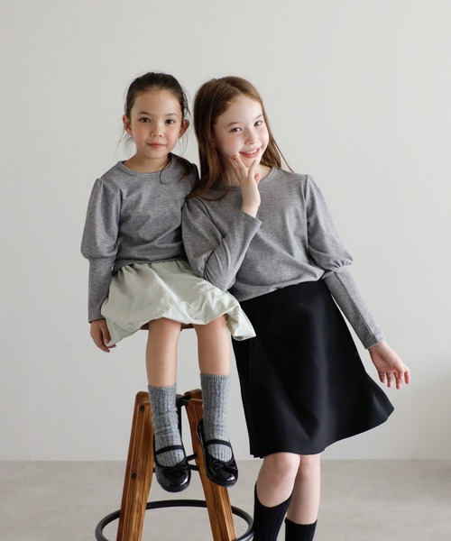 tシャツ 「3-10才対応」袖ギャザーロングカフスプルオーバー キッズ 子供服 女の子 | BONJOUR SAGAN enfant | 17