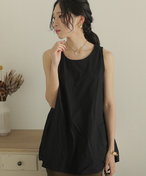 「ElegChic」 ノースリーブシャツ L ブルー レディース_画像2