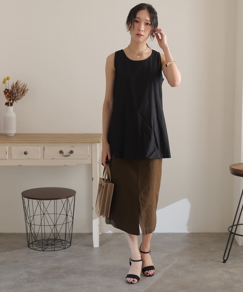 「ElegChic」 ノースリーブシャツ L ブルー レディース_画像5