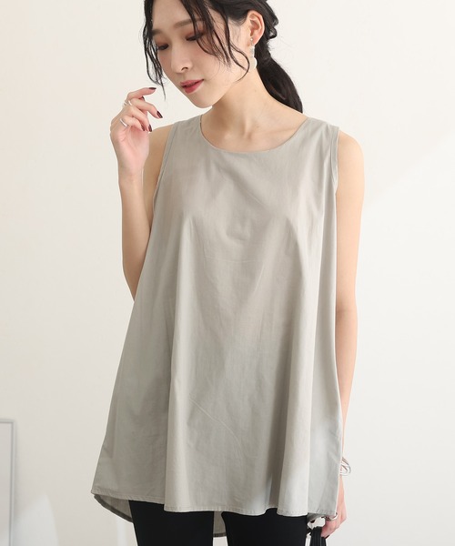 「ElegChic」 ノースリーブシャツ L ブルー レディース_画像6