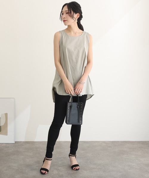 「ElegChic」 ノースリーブシャツ L ブルー レディース_画像9