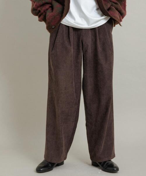 SENSE OF PLACE by URBAN RESEARCH パンツ ブロックコーデュロイワイド