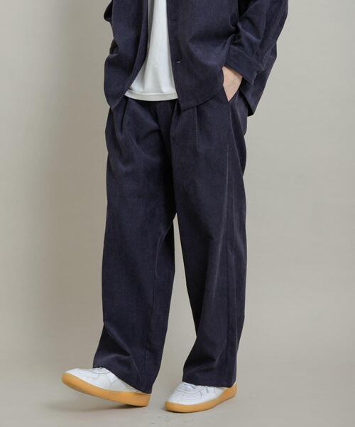 SENSE OF PLACE by URBAN RESEARCH パンツ ブロックコーデュロイワイド