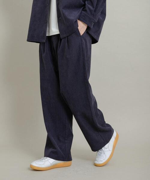 テンダーロイン　コーデュロイ ワイドレッグパンツ　ネイビー　サイズL テンダーロイン コーデュロイ ワイドレッグパンツ ネイビー サイズL