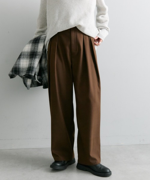 pual ce cin スラックス パンツ 「M/Lサイズ展開」ツータック起毛