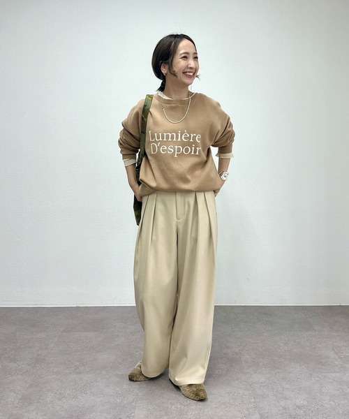 pual ce cin スラックス パンツ 「M/Lサイズ展開」ツータック起毛