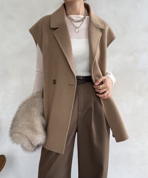 DouDou（ドゥドゥ） ベスト ジレ BIGシルエットジャケットベスト