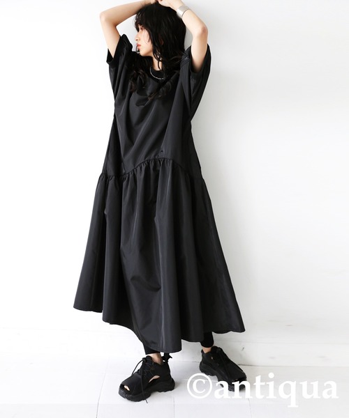 「antiqua」 フラットサンダル L ブラック レディース_画像6