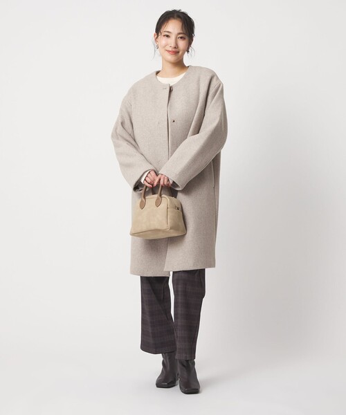 A DAY IN THE LIFE ノーカラーコート コート カシミヤブレンド ノー
