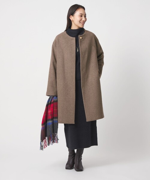 A DAY IN THE LIFE ノーカラーコート コート カシミヤブレンド ノー