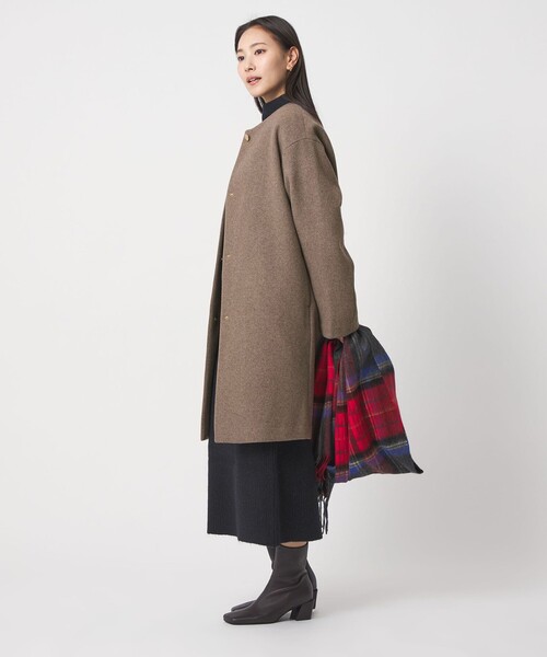 A DAY IN THE LIFE ノーカラーコート コート カシミヤブレンド ノー