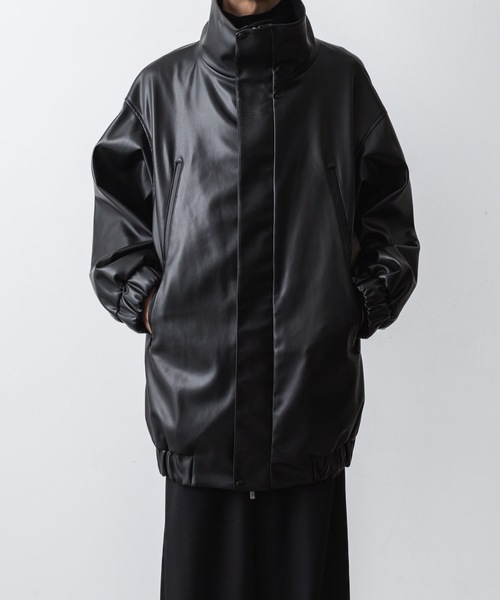ブルゾン アウター SYNTHETIC LEATHER BLOUSON メンズの画像
