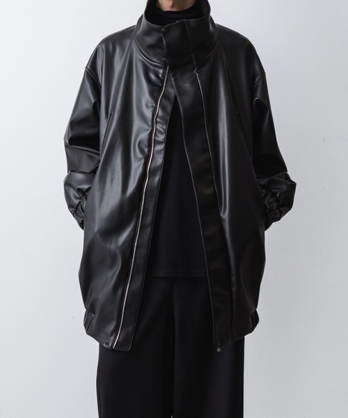 ブルゾン アウター SYNTHETIC LEATHER BLOUSON メンズの画像