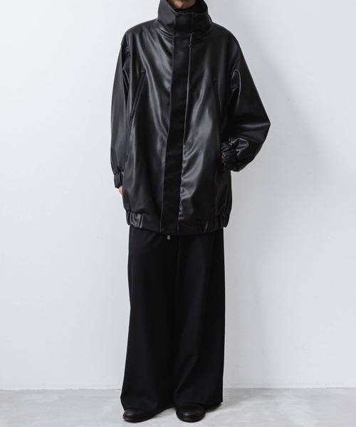 ブルゾン アウター SYNTHETIC LEATHER BLOUSON メンズの画像