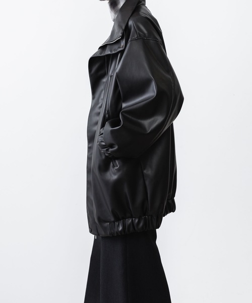ブルゾン アウター SYNTHETIC LEATHER BLOUSON メンズの画像
