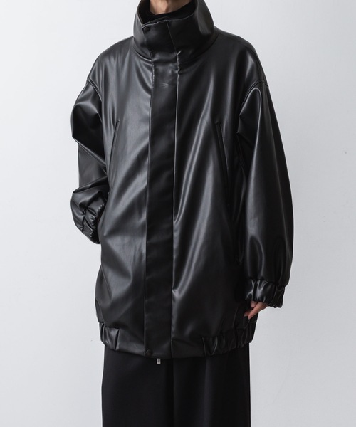 ブルゾン アウター SYNTHETIC LEATHER BLOUSON メンズの画像