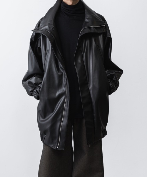 ブルゾン アウター SYNTHETIC LEATHER BLOUSON メンズの画像