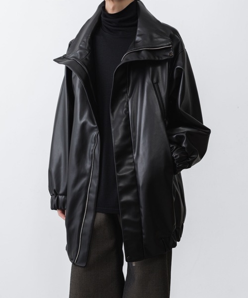 ブルゾン アウター SYNTHETIC LEATHER BLOUSON メンズの画像