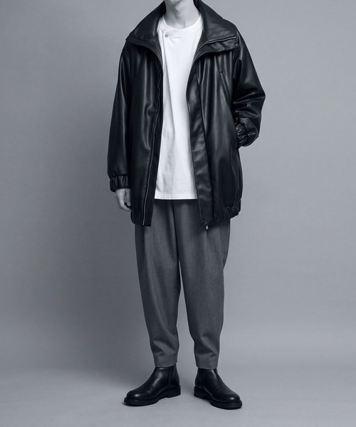 ブルゾン アウター SYNTHETIC LEATHER BLOUSON メンズの画像