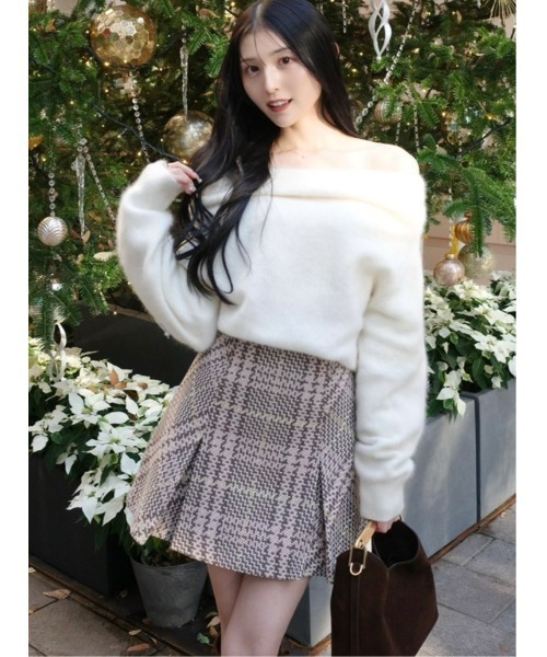 SNIDEL フォックスカシミヤオフショルプルオーバー　新作　新品 SNIDEL（スナイデル） ニット セーター 「HIGH QUALITY」フォックス