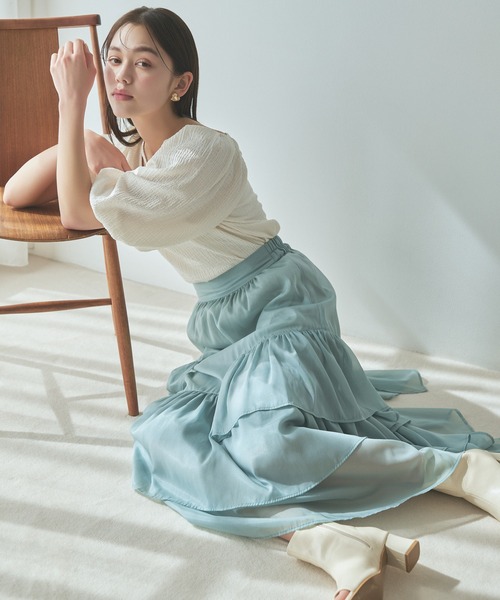 「mysty woman」 半袖カットソー FREE オフホワイト レディース_画像4