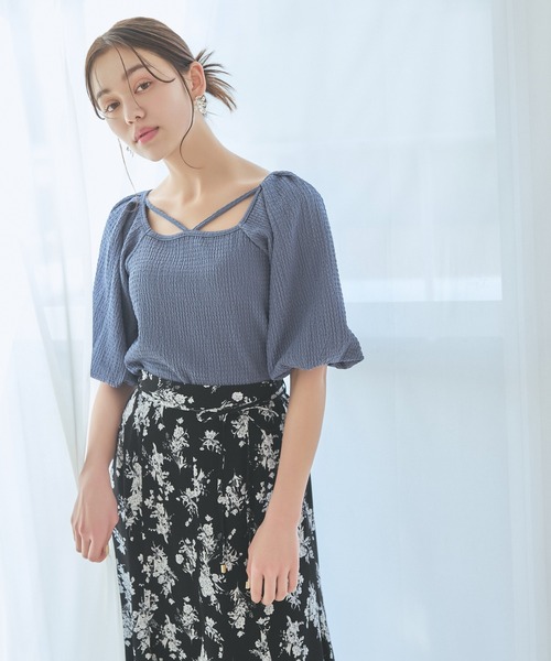 「mysty woman」 半袖カットソー FREE オフホワイト レディース_画像6