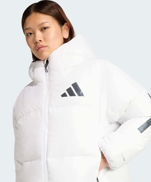 adidas ホワイト ダウンジャケット フード付き 2way 軽量 白 adidas（アディダス） ダウンコート ダウンジャケット adidas Z.N.E.