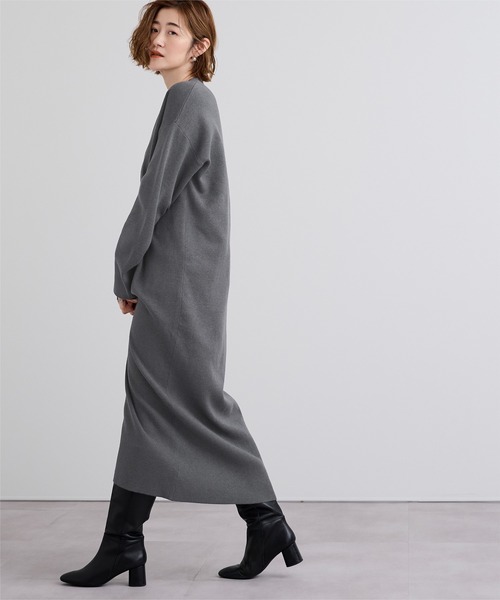 「ur's」 ニットワンピース L ベージュ レディース_画像5