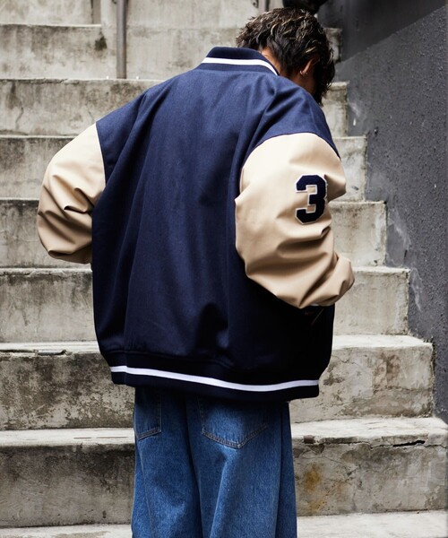 「U.S. POLO ASSN.」 スタジャン MEDIUM ブラック メンズ_画像5