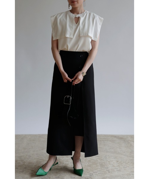 「&. NOSTALGIA」 ロングスカート FREE カーキ レディース_画像4