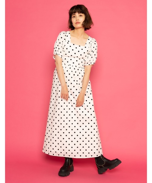 ドレス 「little sunny bite と pink house Coin dot long dress」