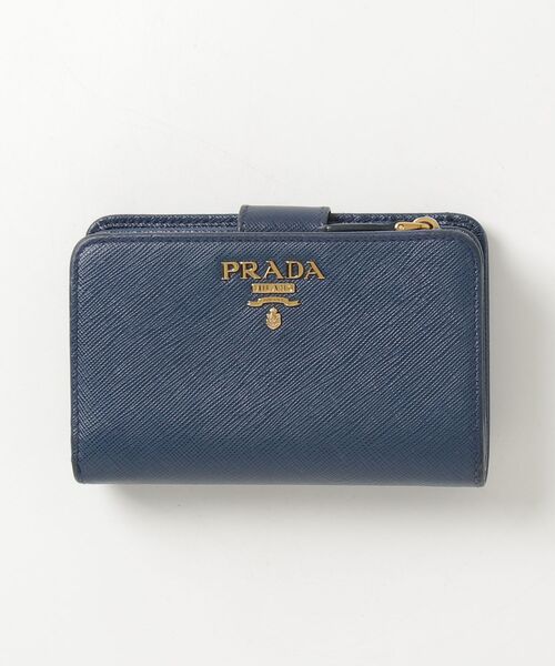PRADA（プラダ） サフィアーノ 二つ折り 財布 - ブルー レディース