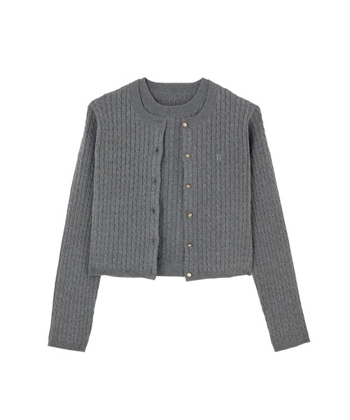 「Her lip to」 ニットアンサンブル S グレー レディース_画像4