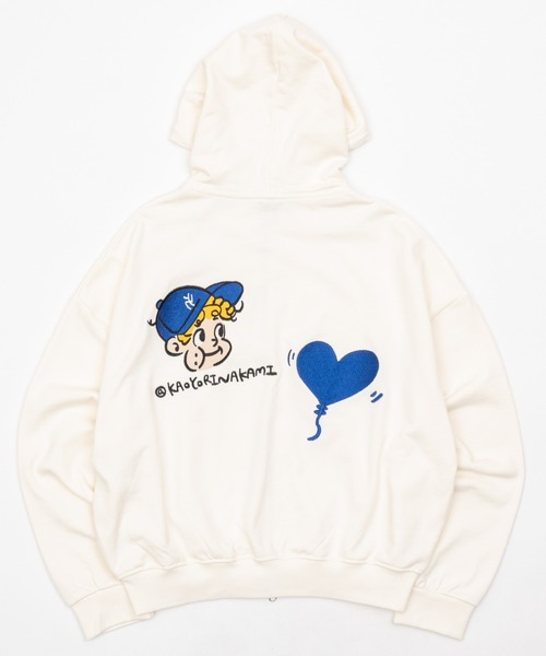 kaoyorinakami パーカー face ballon ziphoodie / フェイスバルーン